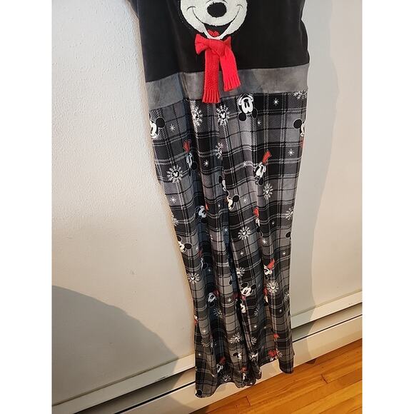 Disney Womens Gray Mickey Mouse Christmas Holiday Overalls Jumpsuit Pajama Large - Picture 3 of 6